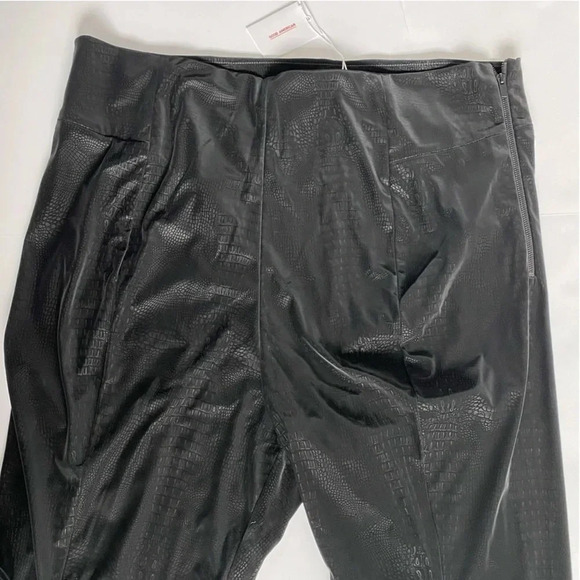 $179 NWT Good American The Croc Exec Pant Black High Waist Suede Plus Size 7 4XL - Picture 9 of 16